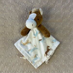 Baby Essentials Horse Pony Lovey Security Blanket Tan Blue Brown White